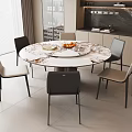 Modern Dining Table and Chair Combination 3d model