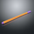 Long Strip Daily Living Item With Orange Body White Stripes And Purple Ends