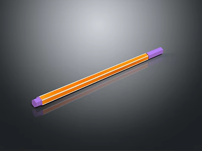 Long Strip Daily Living Item With Orange Body White Stripes And Purple Ends 3d model