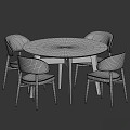 table and chair combination calligaris oleandro hyde westelm 3d model