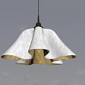 Modern Textured Pendant Light With Pleated Shade And Warm Yellow Glow