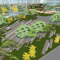 Residential Landscape Design With Lush Trees Green Lawn And Paved Walking Paths