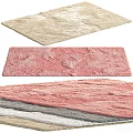 Soft Textured Square Rugs in Beige Pink and Gray for Modern Home Decor