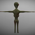 Alien Creature Featuring Red Eyes Outstretched Arms And Green Skin Spots