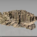 Layered Terrain With Vertical Columnar Textures And Brown Copper Colors Geological Formation