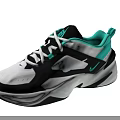 Nike Chunky Sole Sneakers With Black White And Turquoise Color Design And Logo