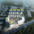 Modern Industrial Park With Planned Layout Green Spaces And Office Buildings