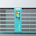 Public Smart Locker Facility With Multiple Compartments Digital Screen And QR Code Operation 3d model