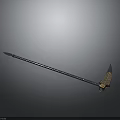Industrial Cutting Tool With Long Metal Handle Sharp Curved Blade And Pointed Tip
