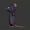 Cartoon Mouse Character With Big Eyes Outstretched Arms And Purple Blue Body