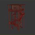 Wooden Tower With Staircase And Open Observation Platform Structure Design 3d model