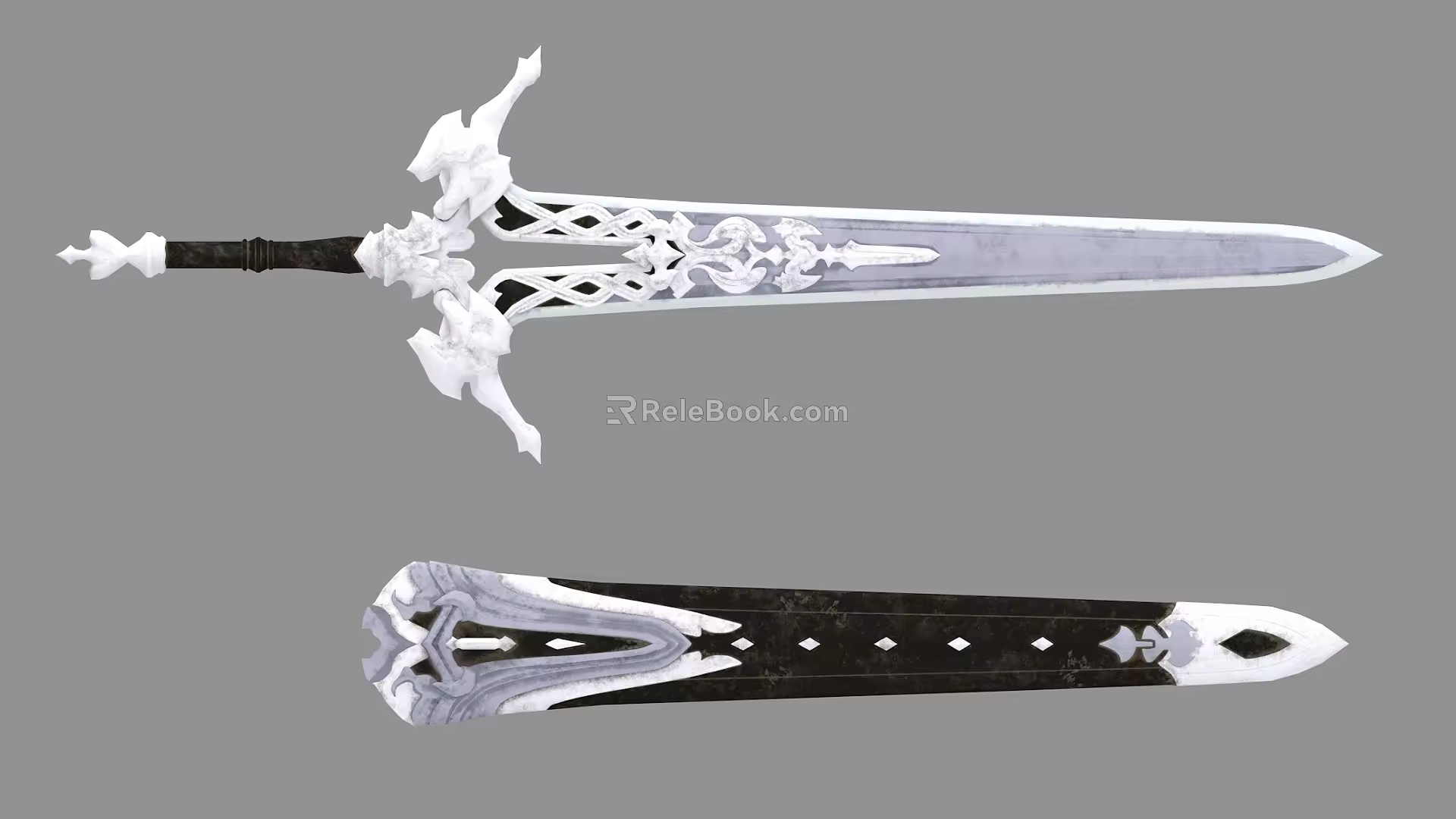 Game Props Cold Weapon Sword Long Gun Dagger Weapon 3d model
