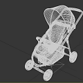 Stylish Modern Stroller Design With Black Frame Orange Patterned Seat And Wheels