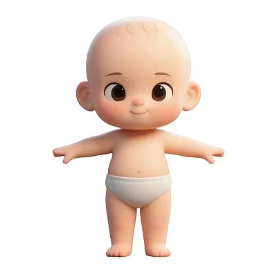 baldheaded modern doll toy trendy cartoon characters desktop ornaments ornaments decorative gifts gift gifts 3d model