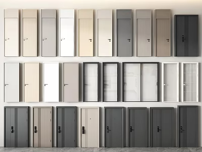 Modern Hinged Doors With Various Colors And Styles For Interior Home Design 3d model