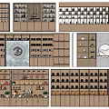 Wooden Storage Shelves Multi Tier Design With Various Layouts For Display And Organize Items