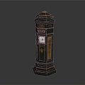 Vintage Green Pillar Box With Decorative Gold Accents And Classic Design