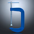 Blue G Clamp Heavy Duty Hardware Tool With Screw Mechanism And Sturdy Steel Build