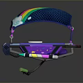 Colorful Cosmic Spacecraft With Rainbow Dome Star And Cloud Patterns For Aerospace Exploration