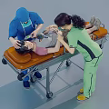 Medical Personnel Attending To Patient On Stretcher In Emergency Care Scenario