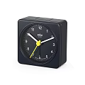 Braun Square Black Alarm Clock With Yellow Hands And White Numbers