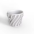 Elegant White Cup With Wavy Hollow Design In Modern Minimalist Style