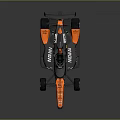 Formula Race Car With Sleek Aerodynamic Design Orange Blue Livery And Sponsor Logos
