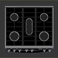 Stainless Steel Gas Stove Oven Combo With Control Knobs For Kitchen Cooking