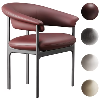Stylish Modern Padded Leather Dining Chair With Sturdy Solid Wood Frame Multiple Optional Color Options 3d model
