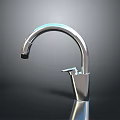 Stainless Steel Modern Curved Spout Kitchen Faucet With Single Handle And Sleek Design
