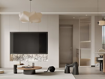 Light luxury dining room living room dining room kitchen sofa tea table flower arrangement wall decoration hanging painting decoration 3d model