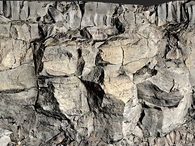 Scenic Rural Landscape With Natural Rock Formation And Weathered Stone Texture 3d model