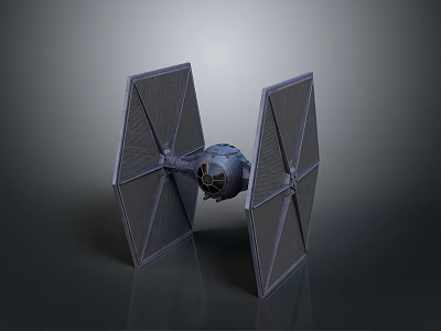 TIE Fighter Spacecraft Model for Space Exploration and Starship Design 3d model