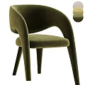 Elegant Green Velvet Chair With Modern Curved Armrests And Slim Legs Design
