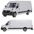 White Commercial Cargo Van Front And Rear View Design 3d model