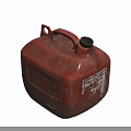 Vintage Red Worn Metal Jerry Can With The Old Man Fire Supply Label