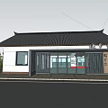 Traditional Modern Tourist Service Station With Glass Doors And Waterfront View