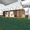 Park Rest Gallery Frame Lakeside Rest Pavilion Ecological Pin Landscape Pavilion 3d model