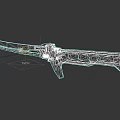 Modern Black Weapon With Red Accents Cherry Blossom Design Hollow Handle