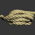Beige Twisted Rope In Knotted Coiled Shape On Dark Background