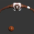Man In USA Basketball Jersey Number 9 Standing With Basketball And Outstretched Arms