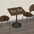 Modern Dining Table and Chairs Set With Wooden Top Metal Base and Fan Back Design