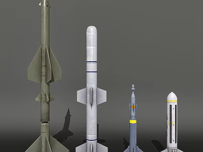 Military Rocket Weapon Models With Various Designs And Sizes On 3d model