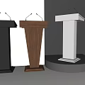 Rostrum Microphone Presentation Platform 3d model