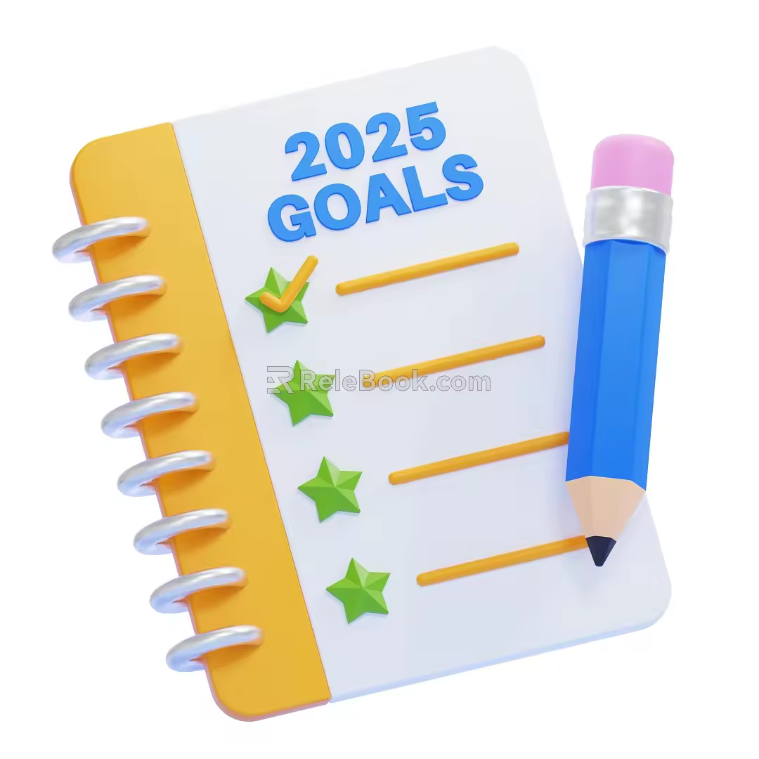 Modern Notebook Record Book Cartoon Notebook 3d model