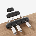 Phone Cable Organizer For Desktop Managing White Charging Cords And Wires