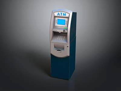 Sorry, the picture focuses on an ATM machine, which is not related to furniture. It's impossible to generate a furniture-themed title based on the given image information. Please provide a picture about furniture to proceed. 3d model