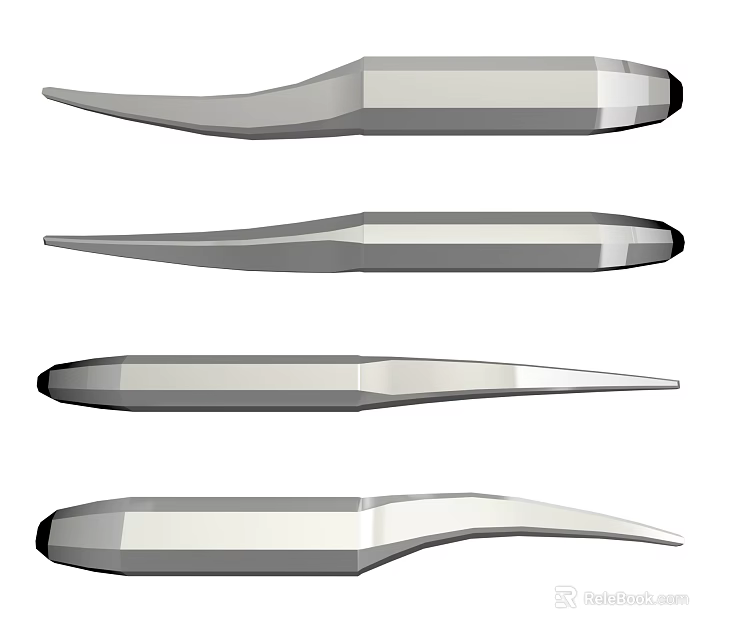 Metal Tweezers With Different Shapes For Precision Hardware Tools Applications 3d model 