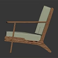 Modern Single Sofa With Wooden Frame And Light Green Cushion Design