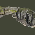 Detailed Micro Terrain With Rocky Cliffs Mossy Patches And Undulating Landforms